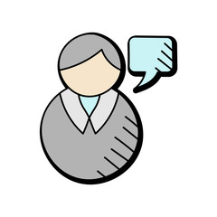 Poster - communication hand drawn vector design. business icon