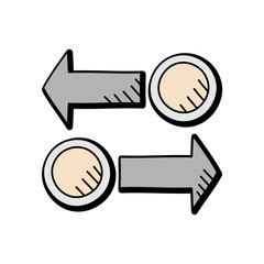 Poster - money transfer hand drawn vector design. business icon