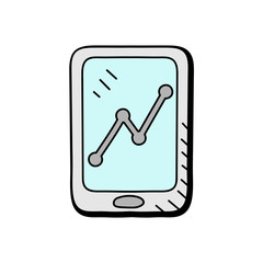 Poster - digital financial analysis hand drawn vector design. business icon