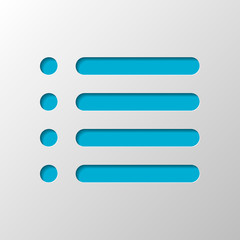 Poster - Simple list menu icon. Paper design. Cutted symbol with shadow