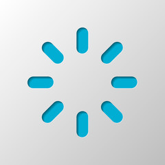 Poster - Loading or wait icon. Paper design. Cutted symbol with shadow