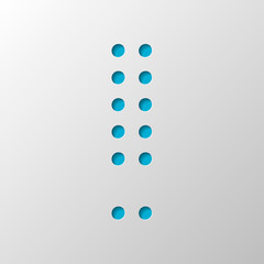 Poster - Dot exclamation mark, attention or alert sign. Paper design. Cutted symbol with shadow