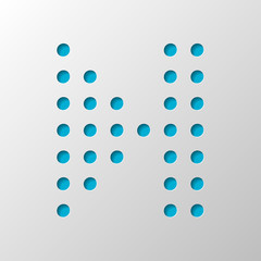 Poster - Digital dotted next music symbol. Paper design. Cutted symbol with shadow