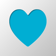 Poster - Heart, love symbol, playing card game. Paper design. Cutted symbol with shadow
