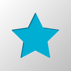 Poster - Simple star, rating symbol. Paper design. Cutted symbol with shadow