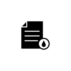 Sticker - Document file fire flame page icon in black flat on white background, Vector icon