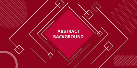 Poster - abstract modern shapes in line on red to dark background