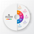 © GfxPapercut - Circle chart infographic template with 5 options,Vector illustration.
