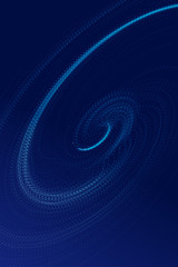 Poster - glowing particle flow vortex, internet technology big data background.