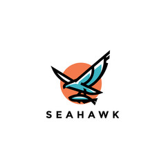 Wall Mural - minimalist seahawk logo design vector