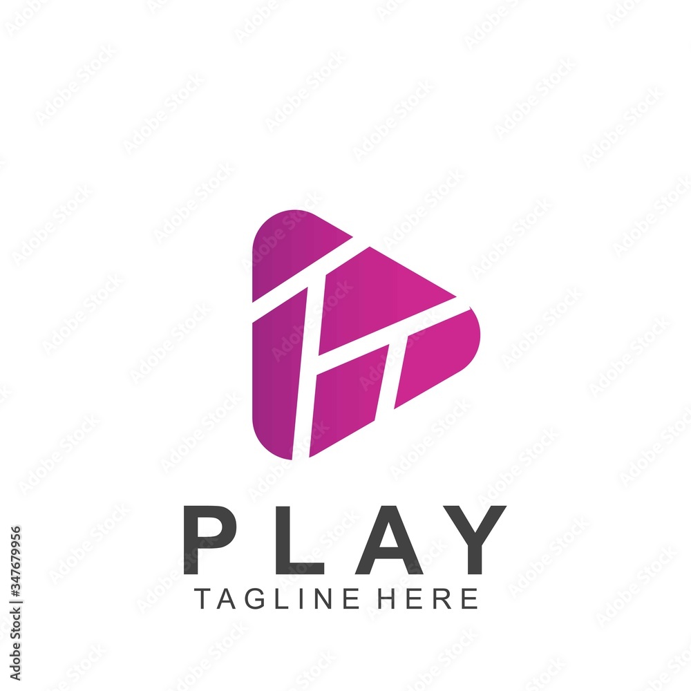 Abstract play button logo design Stock Vector | Adobe Stock