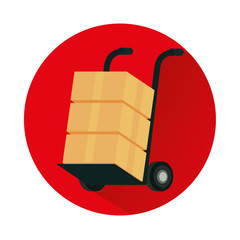 Canvas Print - cart with boxes carton delivery service