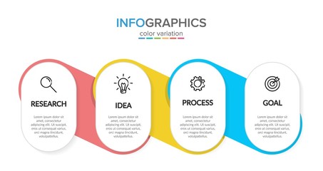 Infographic design with icons and 4 options or steps. Thin line vector. Infographics business concept. Can be used for info graphics, flow charts, presentations, web sites, banners, printed materials.