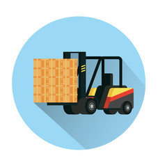 Sticker - forklift cart delivery service icon