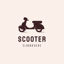 Scooter Logo Hipster Retro Vintage Vector Template