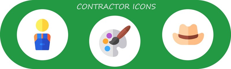 Canvas Print - contractor icon set