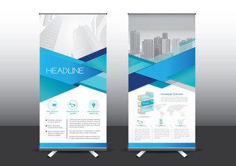 Wall Mural - rollup template vector illustration, designed for style applied to the expo. publicity banners, busi
