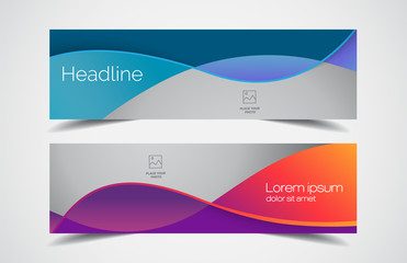 Wall Mural - set of modern design - vector web banners design background or header templates, horizontal advertis