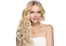 Blonde Woman Hair Long Hairstyle Beautiful Face Beautymodel Cosmetic Spa Concept