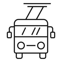Poster - trolleybus icon. outline trolleybus vector icon for web design isolated on white background
