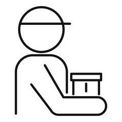 Poster - courier delivery icon. outline courier delivery vector icon for web design isolated on white backgro