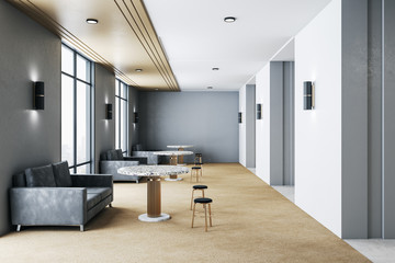 Aufkleber - Modern waiting room with sofa and table.