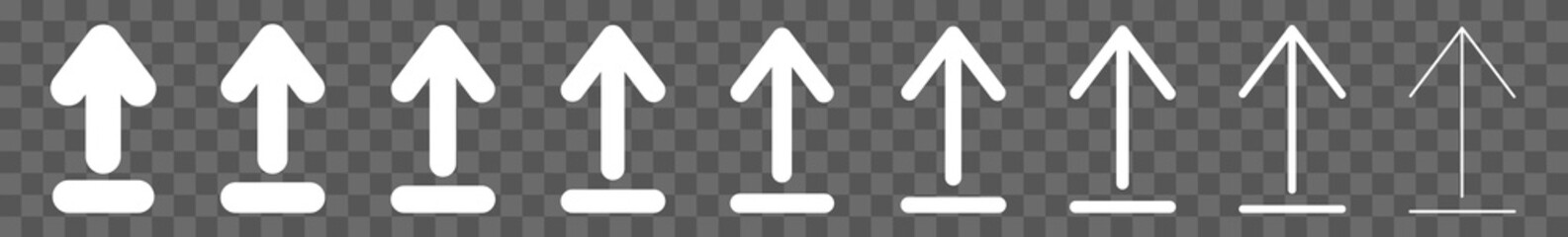 Wall Mural - Upload Arrow Icon White | Arrows Up Illustration | File Data Transfer Symbol | Web Export Logo | Computer Browser Sign | Isolated | Variations