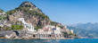 Sea View Panorama of the stunning Amalfi Bay on a sunny day, Amalfi, Italy.