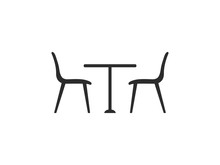 Chair, Table Icon. Vector Illustration, Flat Design.
