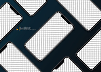 Wall Mural - screen mockup. smartphones space gray color with blank screens for your design. realistic vector ill