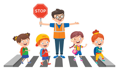 Traffic Concept With Funny Characters