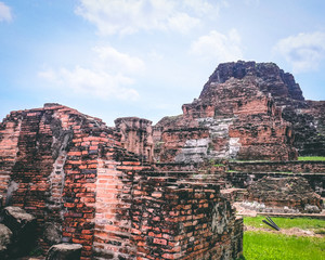 Wall Mural - AYUTTHAYA, THAILAND many Tourists from around the world MUST visit went come to Thailand,  Ayutthaya is old Thailand grand palace and famous sightseeing place, world heritage of Thailand
