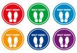 walkable stickers wait here with footprint color