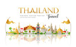 Welcome to The beautiful of Thailand travel building landmark, design background, vector illustration
