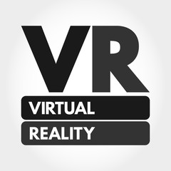 Poster - VR - Virtual Reality acronym, technology concept background