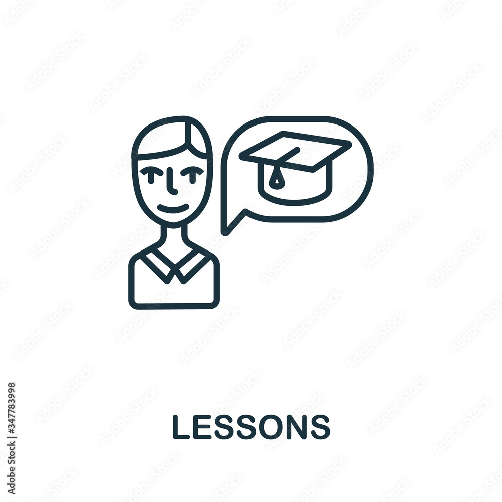 Single Point Lesson Icon Lessons icon from business training collection. Simple line Lessons ...