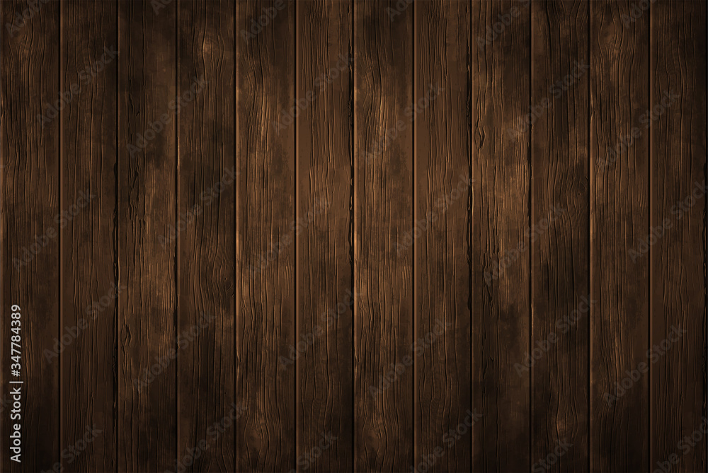Empty  wooden background for product display. Vector abstract. Highly realistic illustration. - obrazy, fototapety, plakaty 
