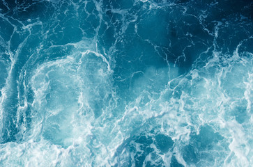 Blue frothy surface of sea