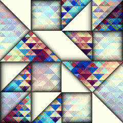 Poster - Paper cut shapes design. Seamless vector pattern.