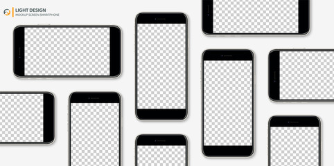 Wall Mural - screen mockup. smartphones silver color with blank screens for your design. realistic vector illustr