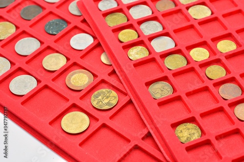 Fotomural colección de diferentes monedas de todo el mundo