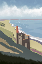 Illustration Of Wheal Coates Engine House In Cornwall