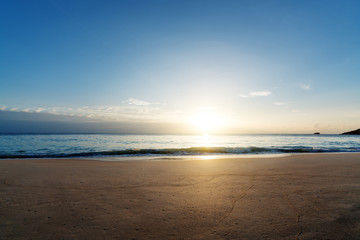 Wall Mural - sunset on seychelles beach, mahe island