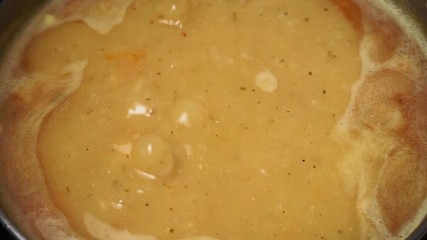 Wall Mural - Vegetables in boiling water peas. Cooking vegetable soup.