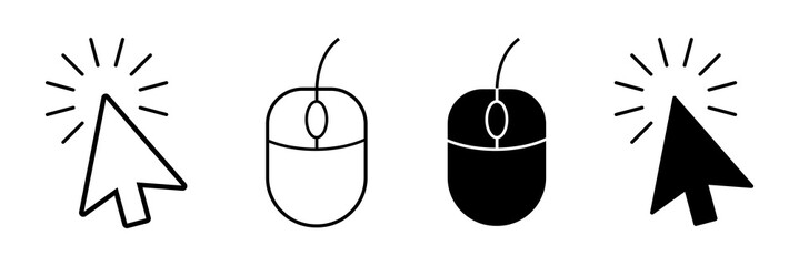 Fototapete - click line icons in flat style.click mouse.the mouse. clicks cursor , arrow. click logo . vector ilu