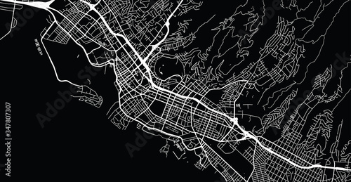 Fotografía Urban vector city map of Honolulu, USA. Hawaii state capital