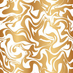 Poster - Fluid stains seamless pattern border. Liquid marble effect. Elegant flowing background. Abstract tender lattice. Repeating delicate splash. Design for wallpaper, interior, prints. Texture flow. Vector