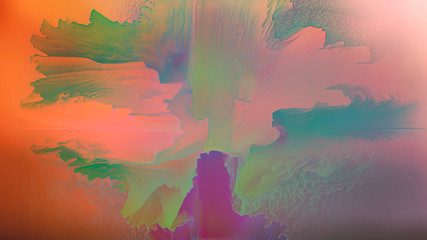 Poster - abstract background of multicolored iridescent spots, gradient blurred image, 3d render