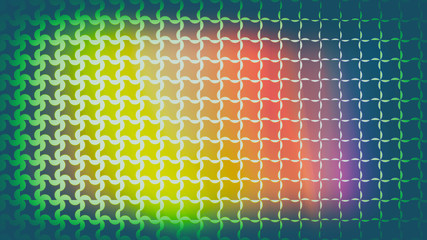 Fototapete - abstract mesh pattern with small cells kami colorful gradient blurred background, 3d render