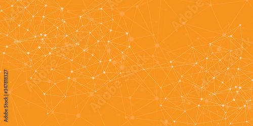 Cuadros en Lienzo Vector banner design, network connection with lines and dots